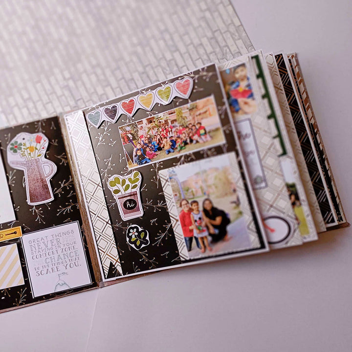 Handcrafted Gold & Silver Embossed Scrapbook Personalized With Your Photos & Messages