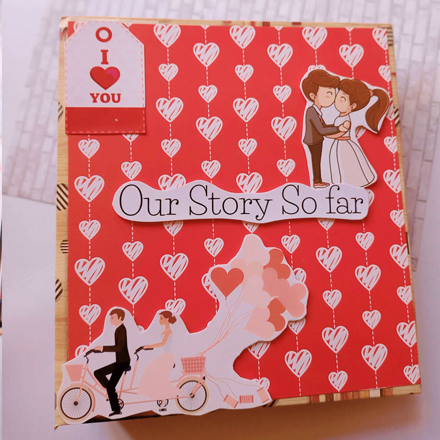 Buy Handcrafted Floral Wedding Anniversary Scrapbook Personalized With ...