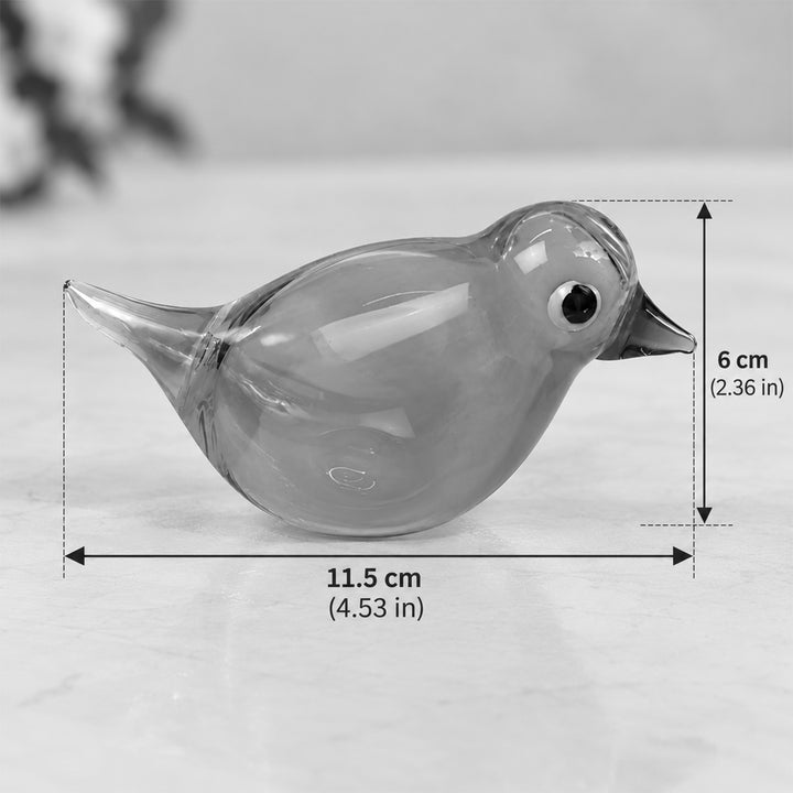 Blown Glass Lemon Yellow Bird Figurine For Home Decor
