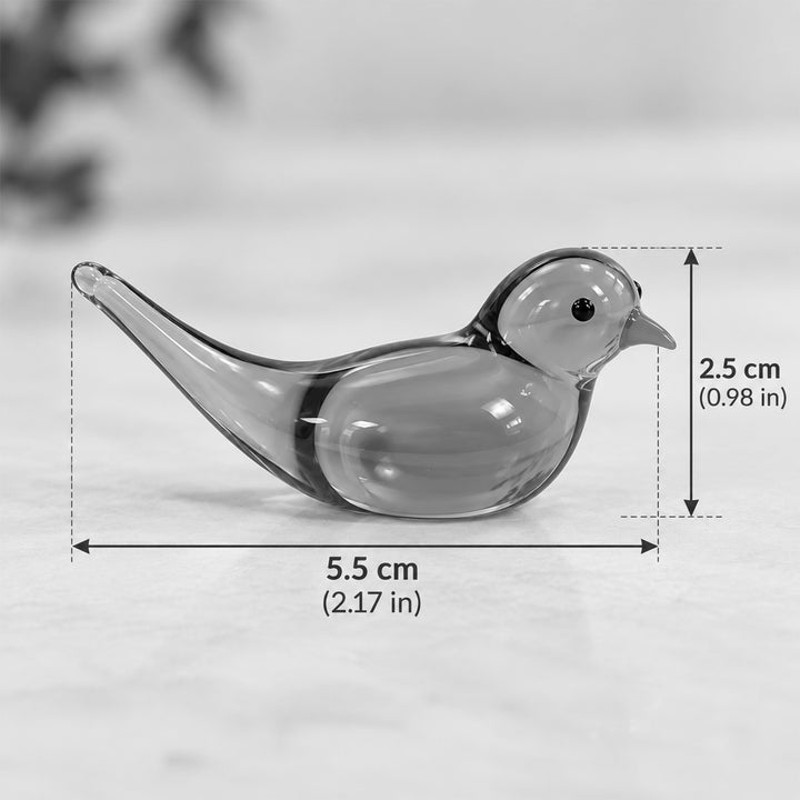 Set of 5 | Blown Glass Medium Miniature Bird Figurine For Home Decor