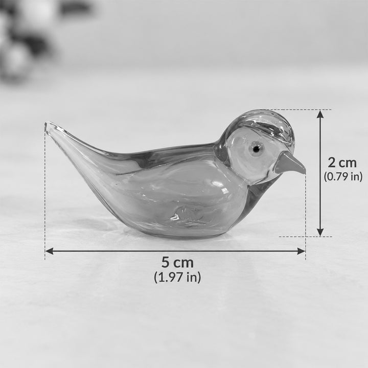 Set of 4 | Blown Glass Small Miniature Bird Figurine For Home Decor