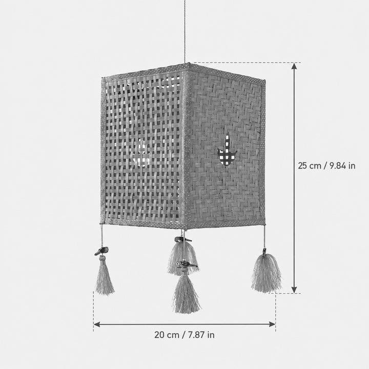"Diya" Handwoven Orange Bamboo Kandil / Lampshade For Festive Decor