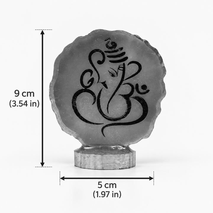 Set of 5 | Handmade Irregular Round Ganesha Resin Art Idol Showpieces With Stand For Festive Gifting
