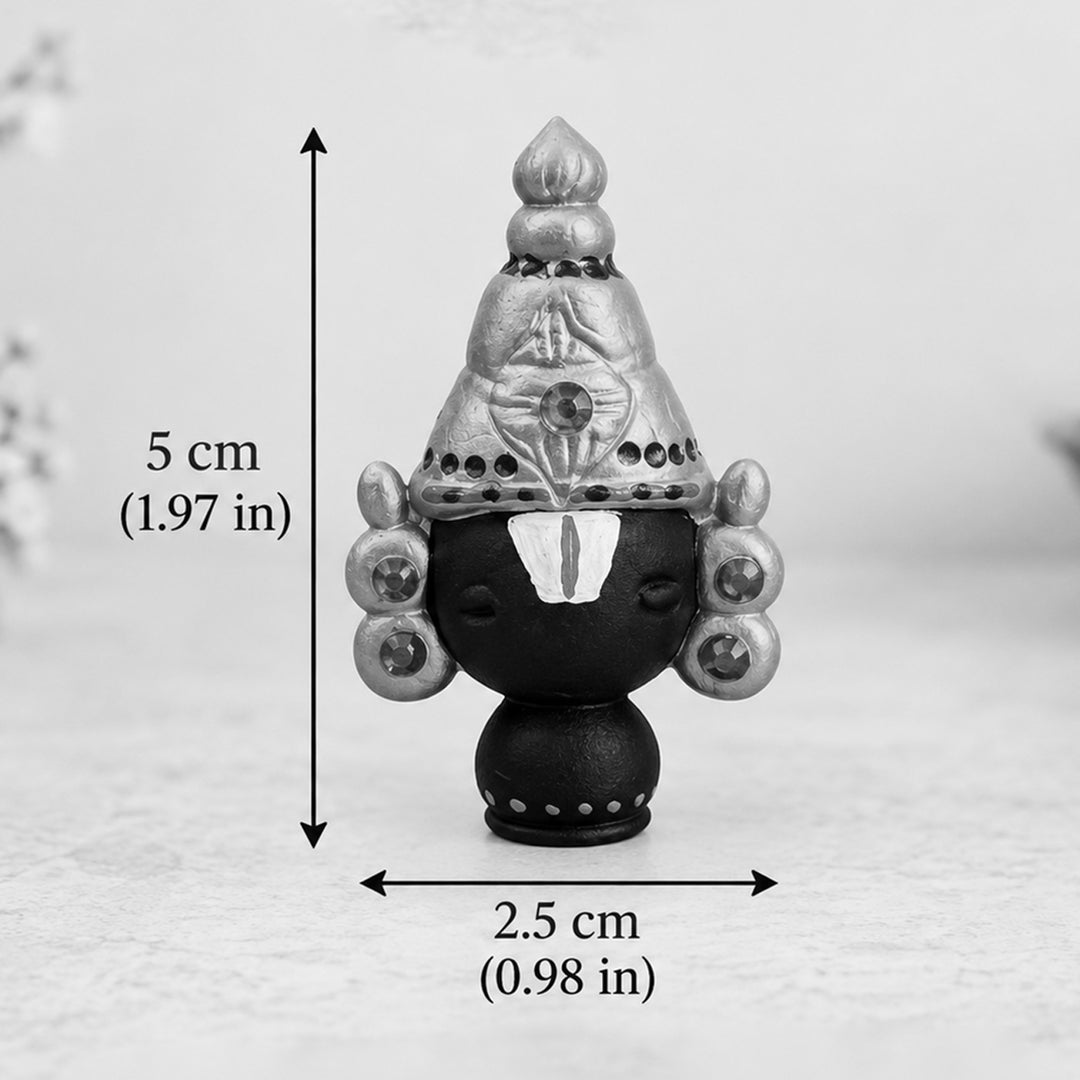 Handmade Miniature Venkateshwara Clay Golu Doll For Festive Decor