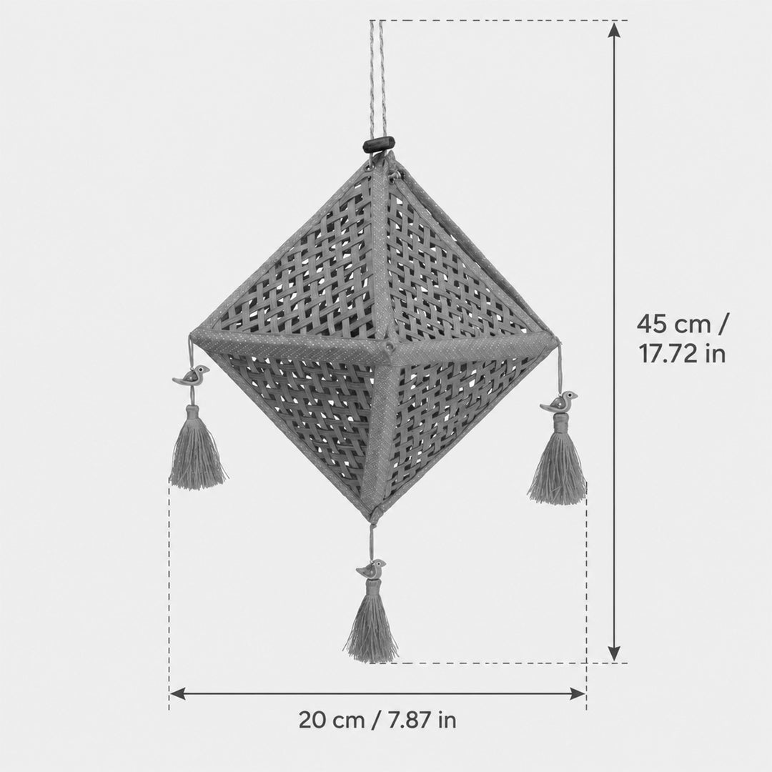 "Jhoomar" Handwoven Bamboo Diamond Kandil / Lampshade For Festive Decor