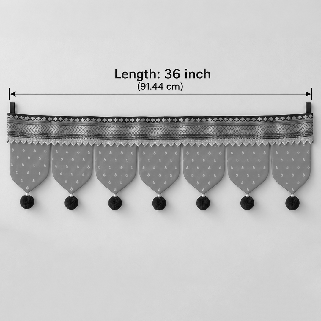 Chandrakala Hand-Stitched Cotton Fabric Toran With Ribbon Loops For Return Gifts & Functions