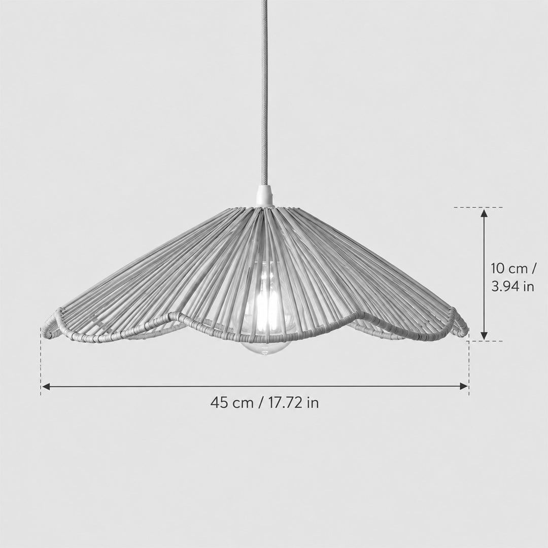 Petal Handwoven Banana Fiber Hanging Lampshade For Home Decor | Medium