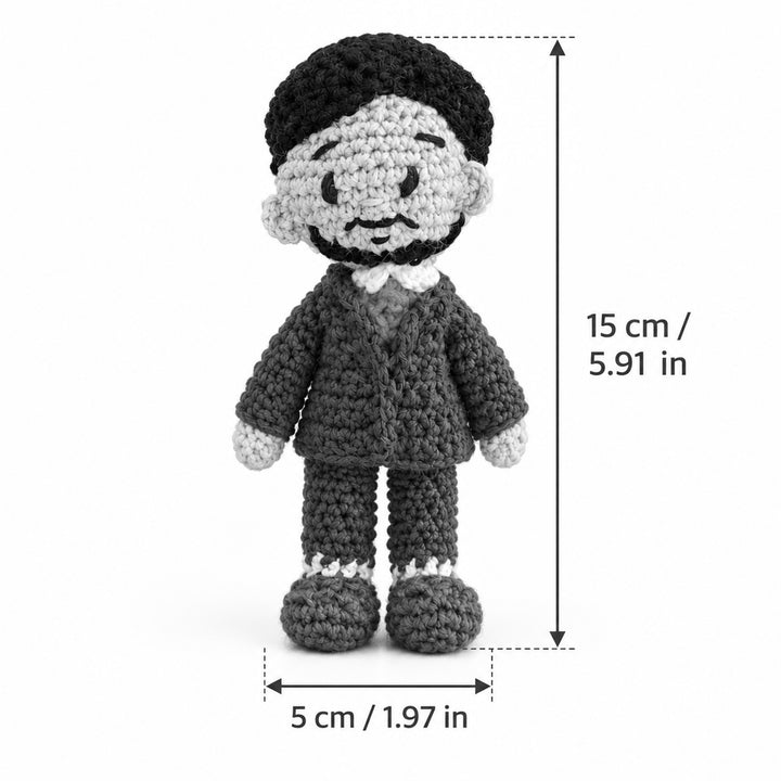 Photo Personalized Handmade Football Person Crochet Cotton Doll For Gifting