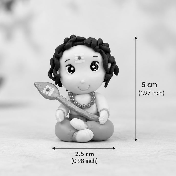 Handmade Miniature Karthikeya Clay Golu Doll For Festive Decor