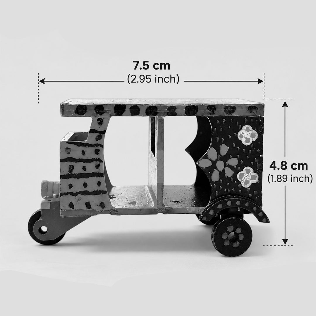 Handcrafted Channapatna Miniature Auto Rickshaw Wooden Golu Toy For Gifting & Decor