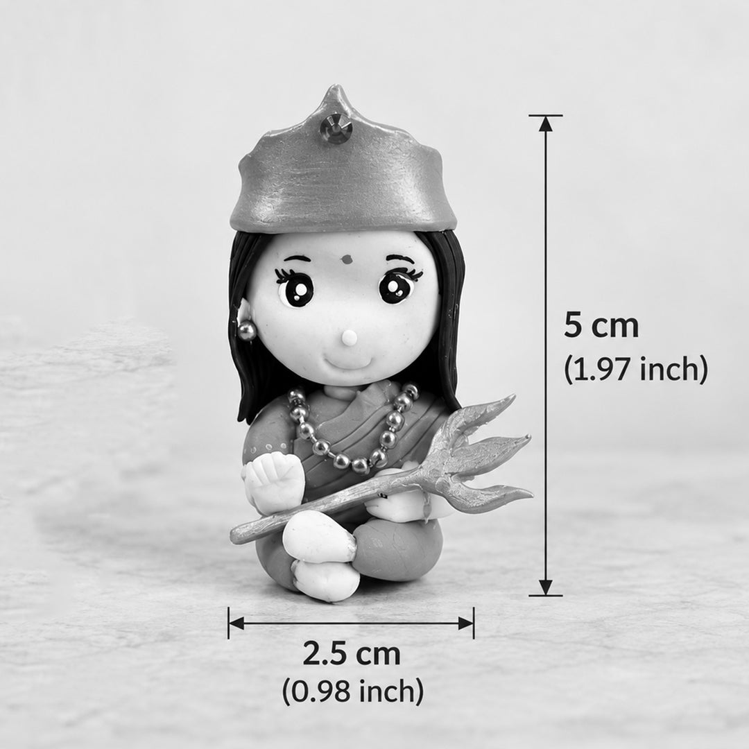 Handmade Miniature Durga Clay Golu Doll For Festive Decor