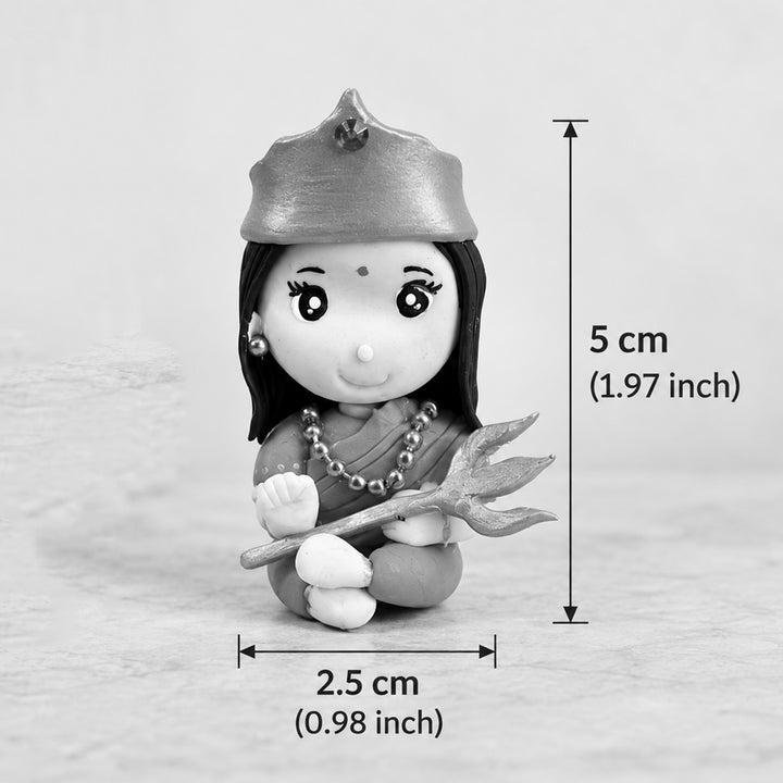Handmade Miniature Durga Clay Golu Doll For Festive Decor
