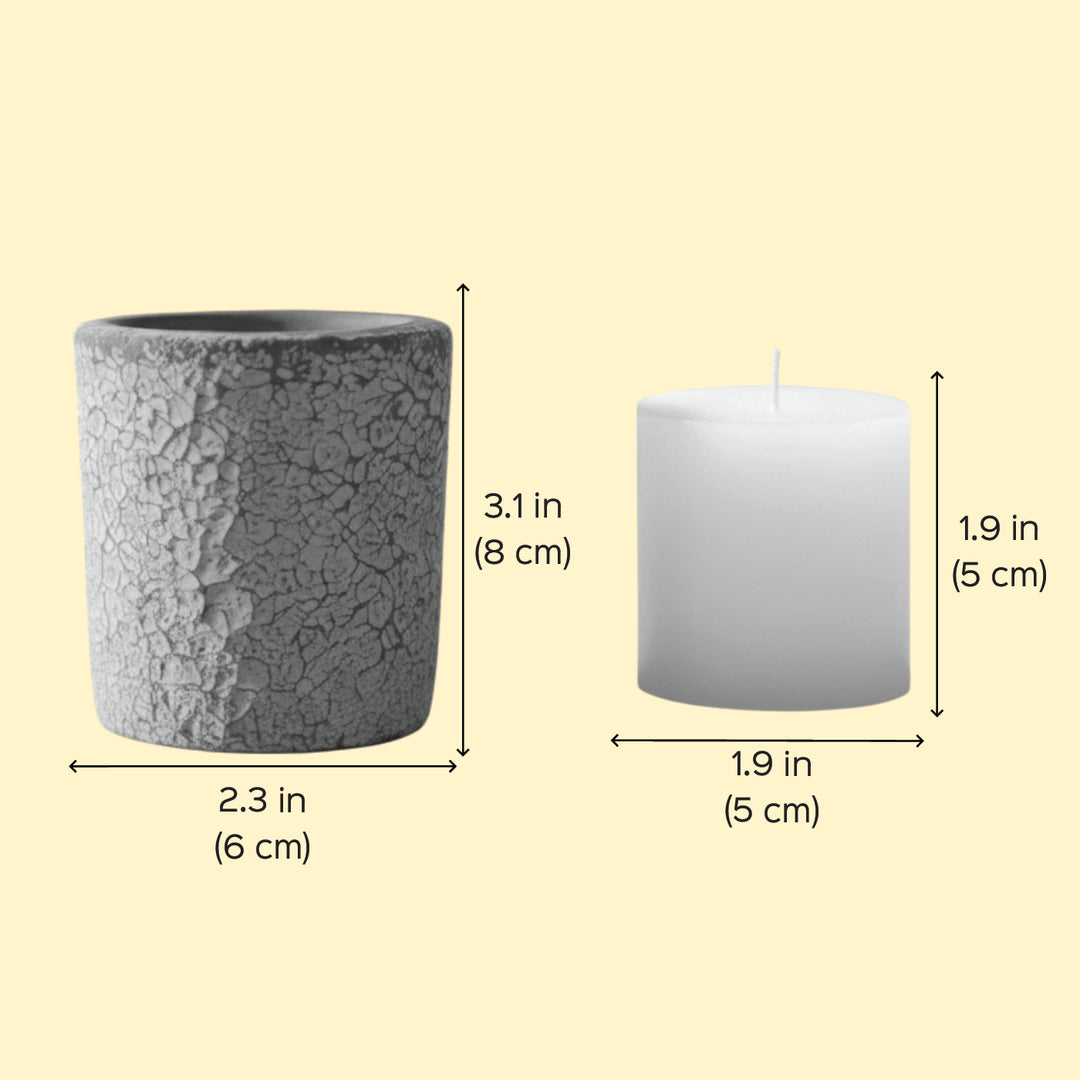 Antique Finish Terracotta Candle Holder With Candle