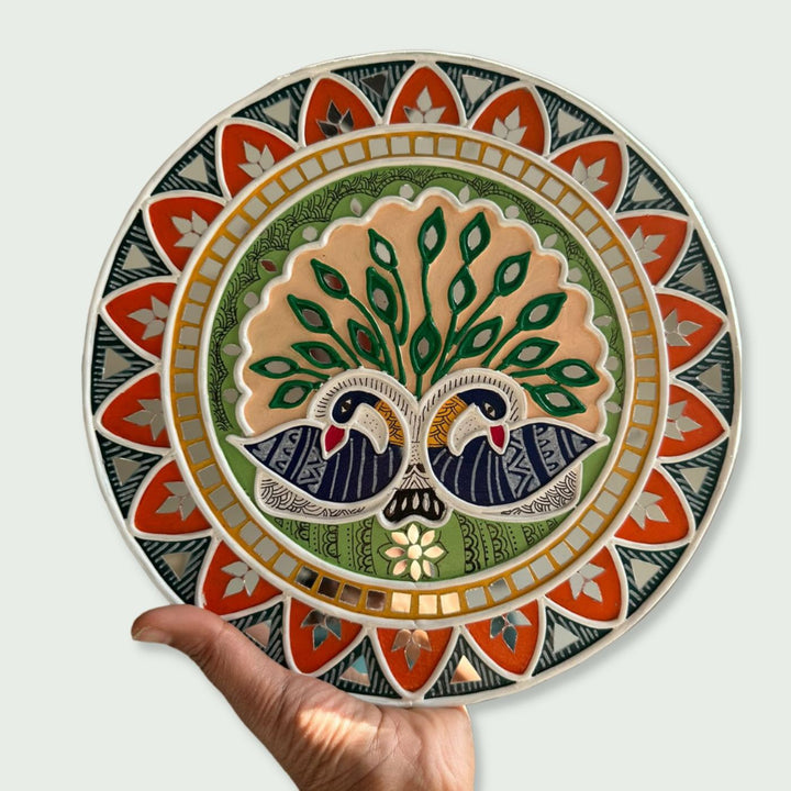 Peacock Lippan Art Wall Plate