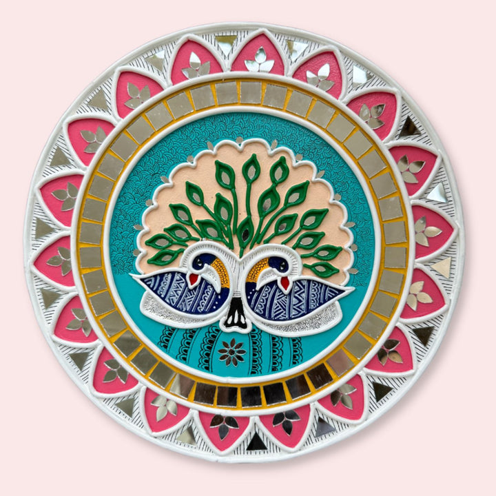 Peacock Lippan Art Wall Plate