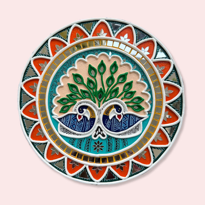 Peacock Lippan Art Wall Plate