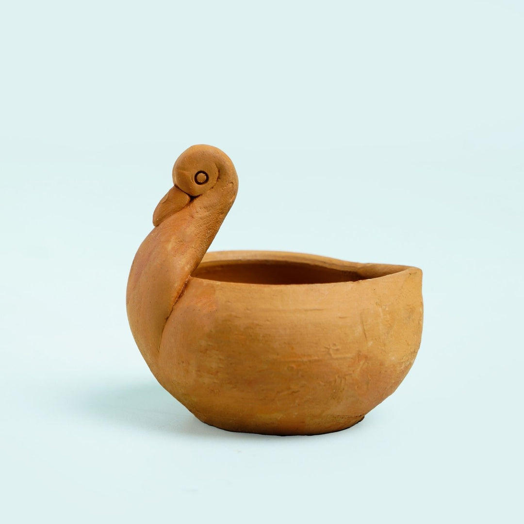 Handmade Duck-Shaped Terracotta Diya I Set of 2