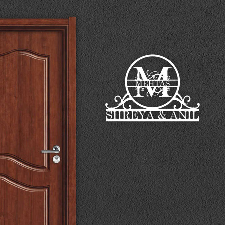 Personalized Ornate Weatherproof Name Plate with Monogram