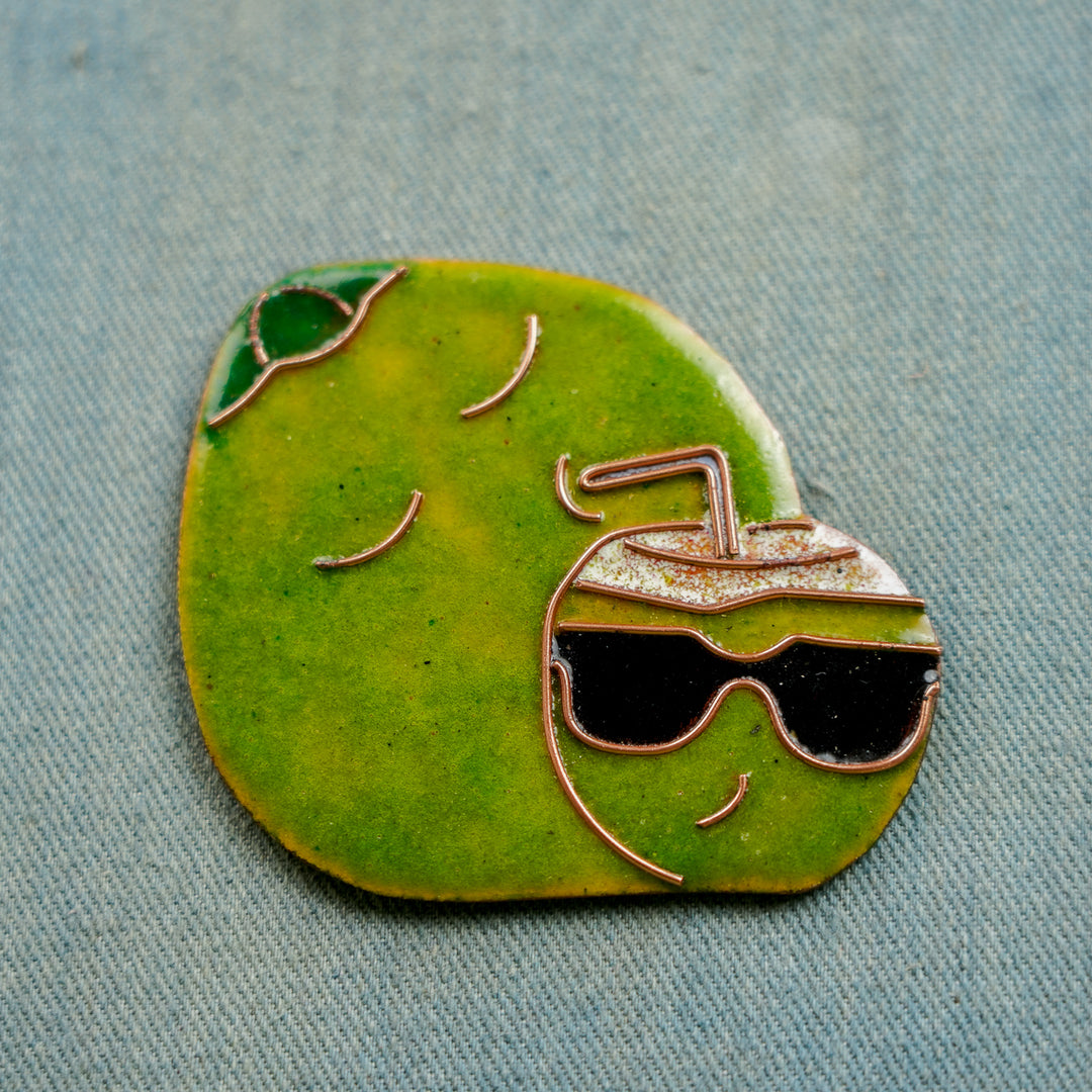Handmade Coconut (Nareal) Copper Enamel Fridge Magnet