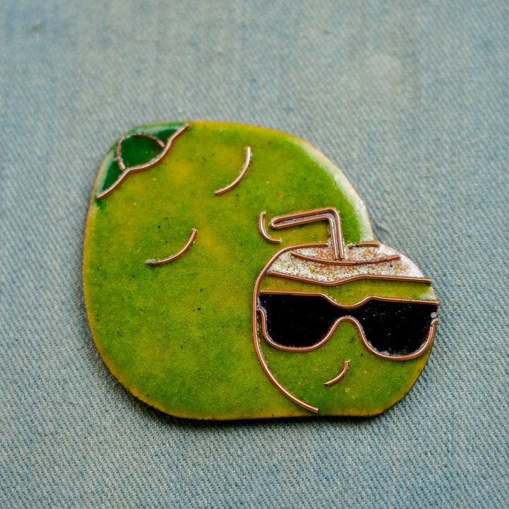 Handmade Coconut (Nareal) Copper Enamel Fridge Magnet