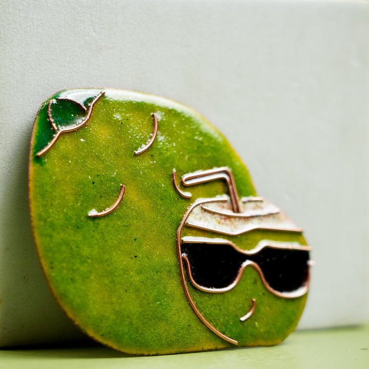 Handmade Coconut (Nareal) Copper Enamel Fridge Magnet