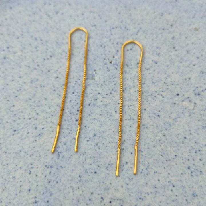 Modern Handmade U Shaped Threaders Earrings | 18 K Gold Dipped