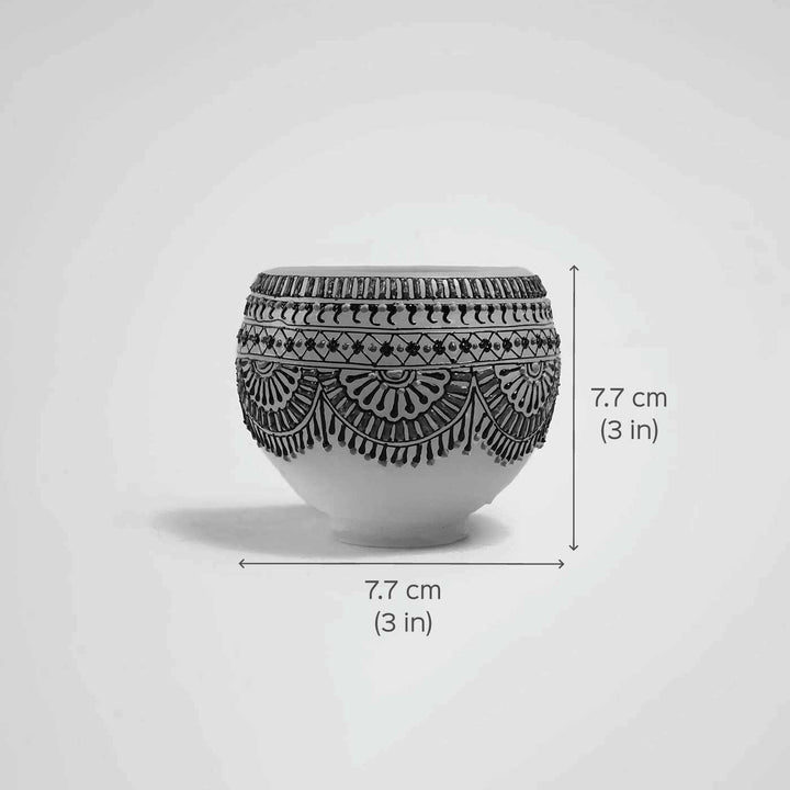 Mehendi Border Art - Bowl Candle - Gold