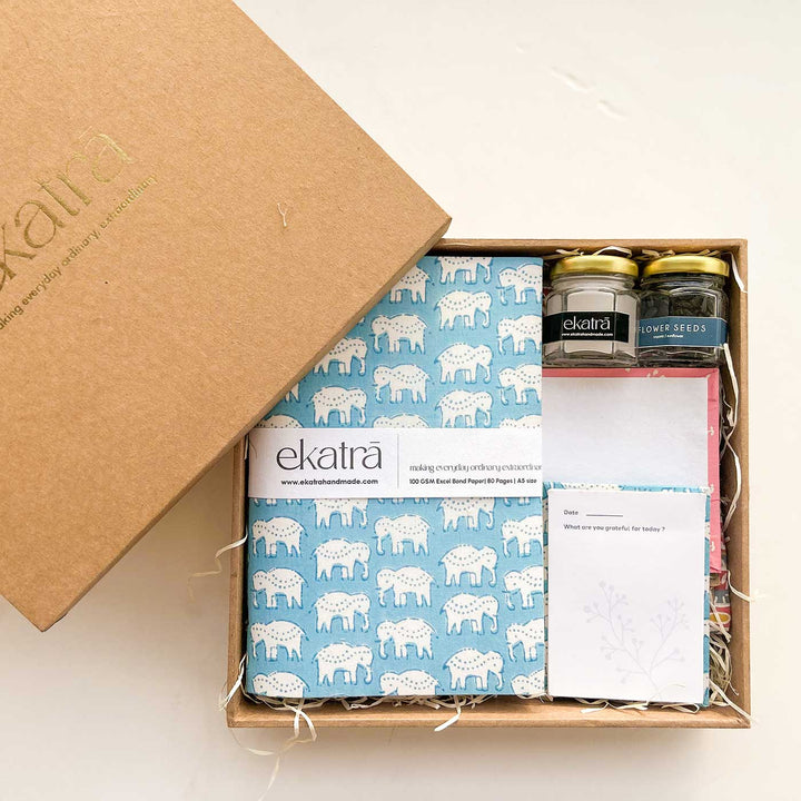 Eco-friendly Handmade Blue Elephant Gratitude Hamper