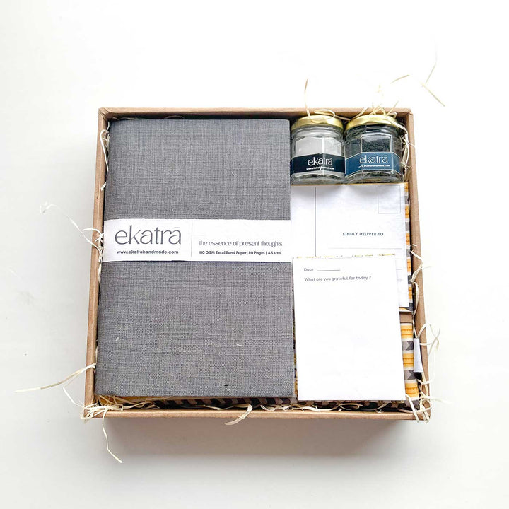 Eco-friendly Handmade Grey Solid Gratitude Hamper