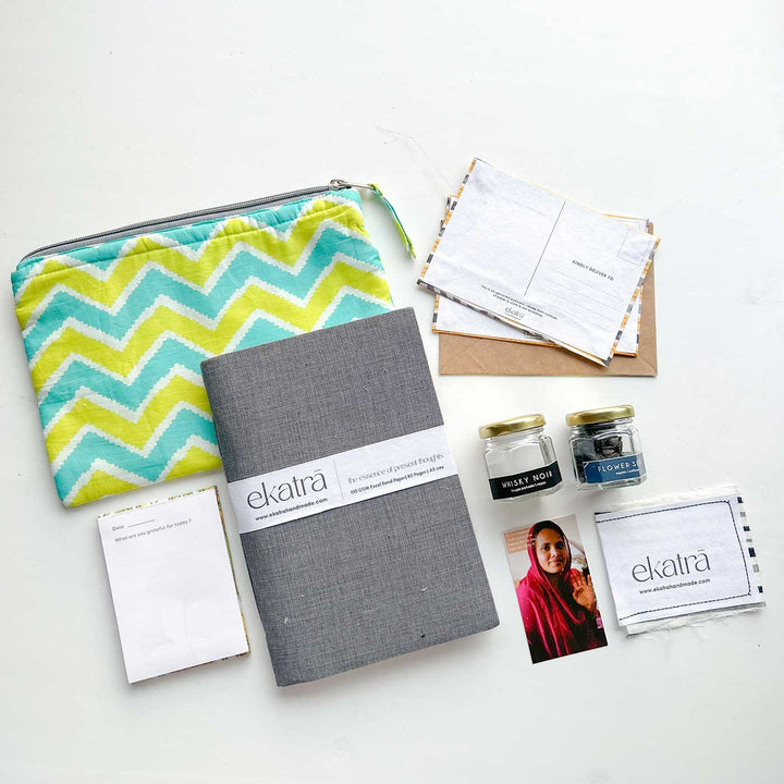 Eco-friendly Handmade Grey Solid Gratitude Hamper