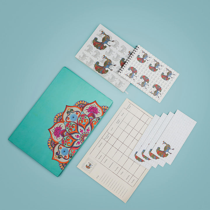 Handpainted Chitrakathi Art Mayur Stationery Gift Box