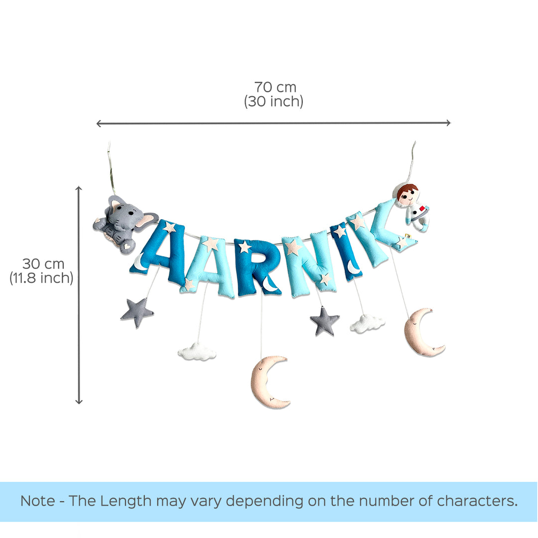 Handcrafted Personalized Ele & Astro Themed Bunting For Kids