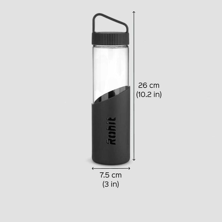 Personalized Elegant Sleek Borosil Glass Bottle | 750ml