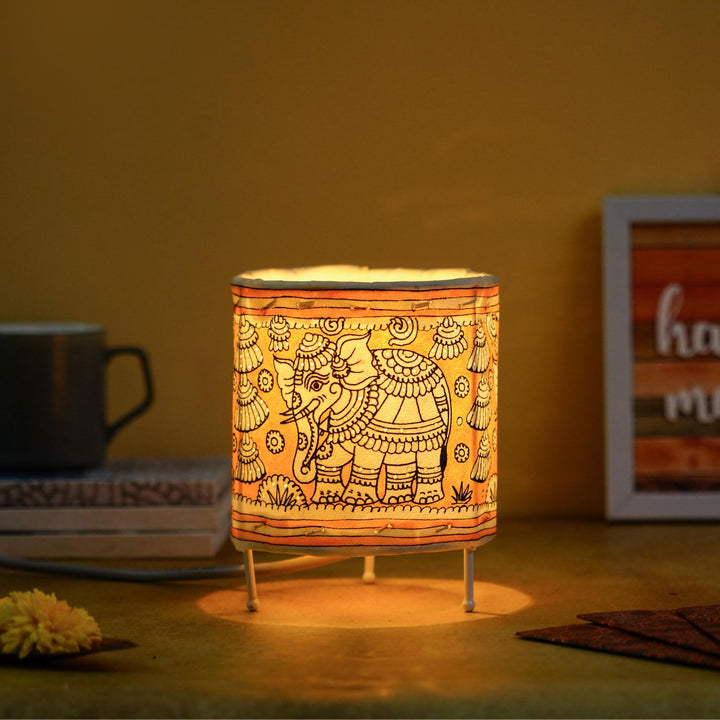 Hand Painted Tholu Bommalata Small Tabletop Lamp | 5 inches