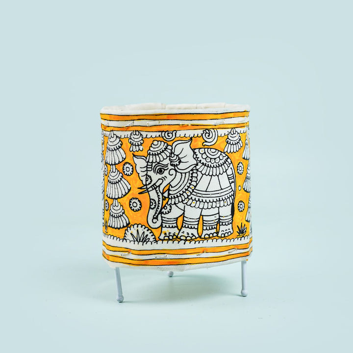 Hand Painted Tholu Bommalata Small Tabletop Lamp | 5 inches