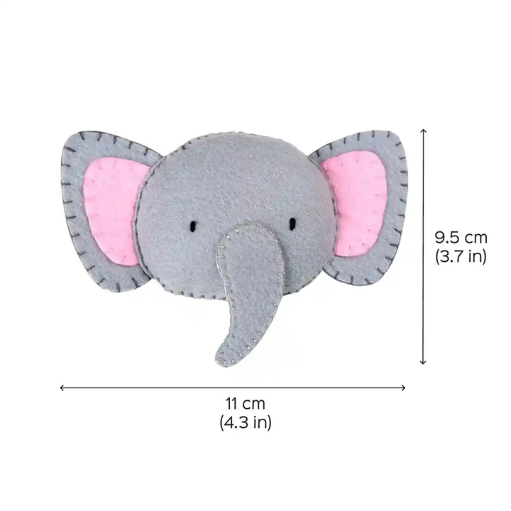 Handmade Elephant & Giraffe Theme Felt Brooches | Set Of 2