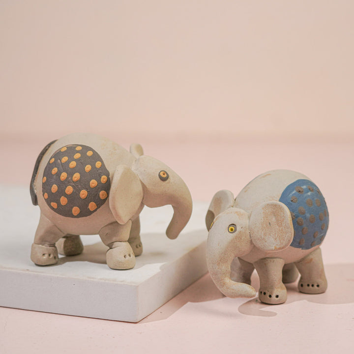 Handmade Nerikomi Ceramic Elephant Figurine