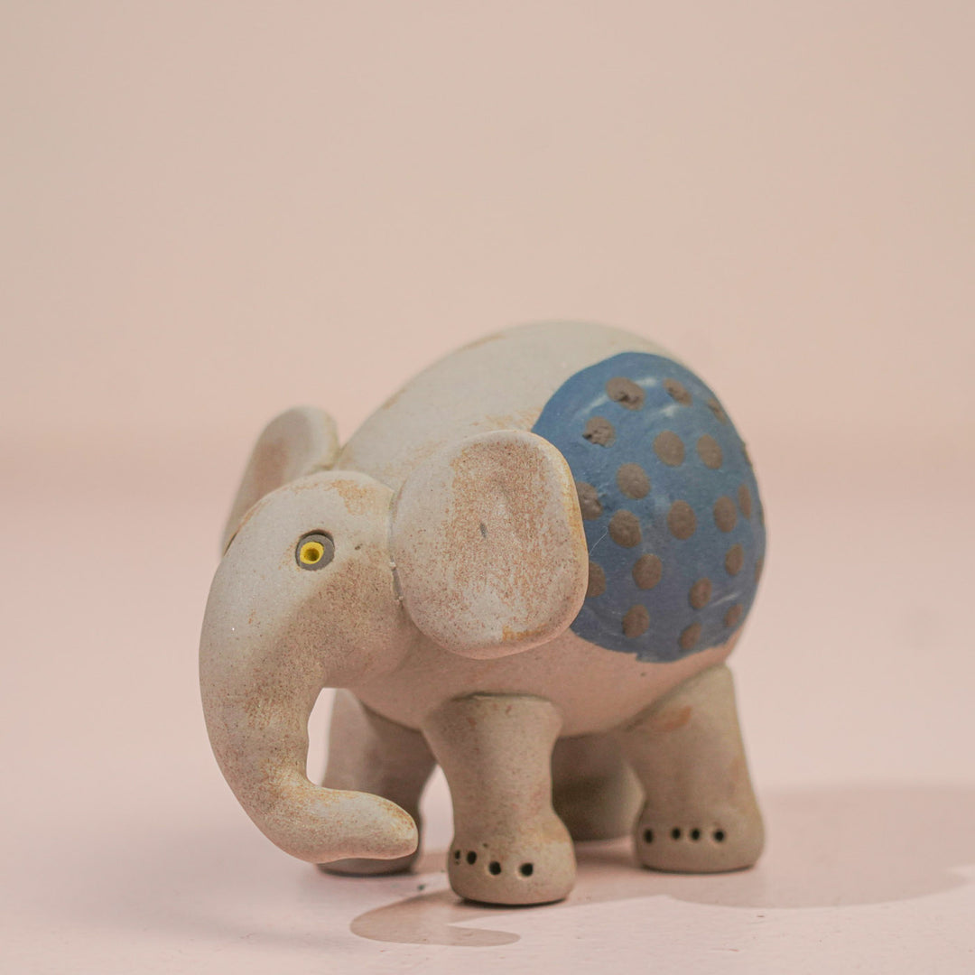 Handmade Nerikomi Ceramic Elephant Figurine