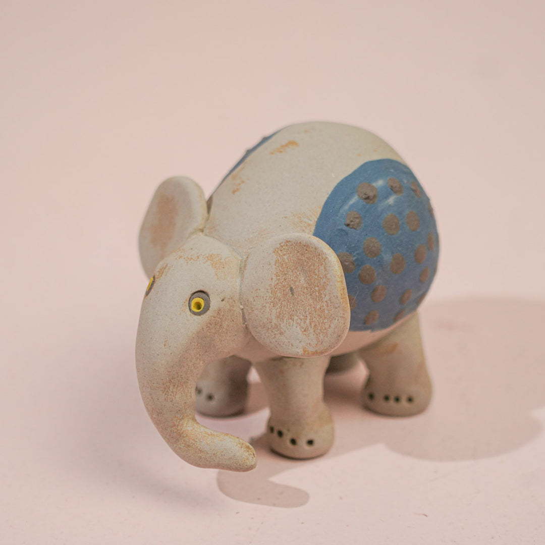 Handmade Nerikomi Ceramic Elephant Figurine