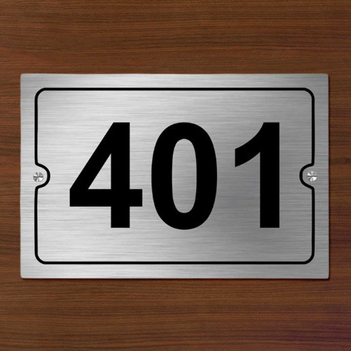 Personalized Rectangle Minimalist Stainless Steel Number Plate