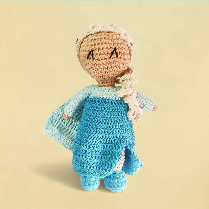 Handmade Crochet Elsa Theme Cotton Doll