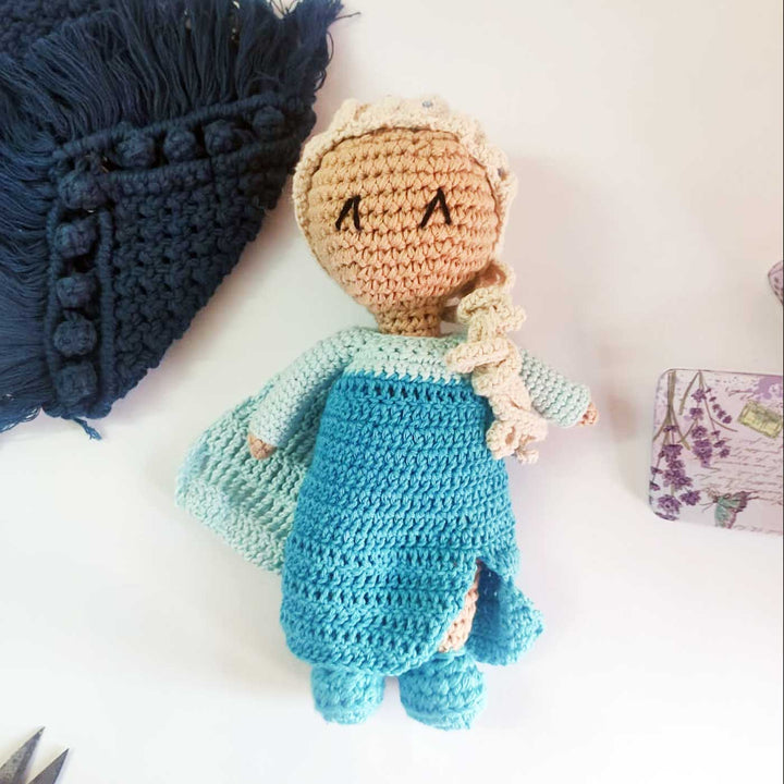 Handmade Crochet Elsa Theme Cotton Doll