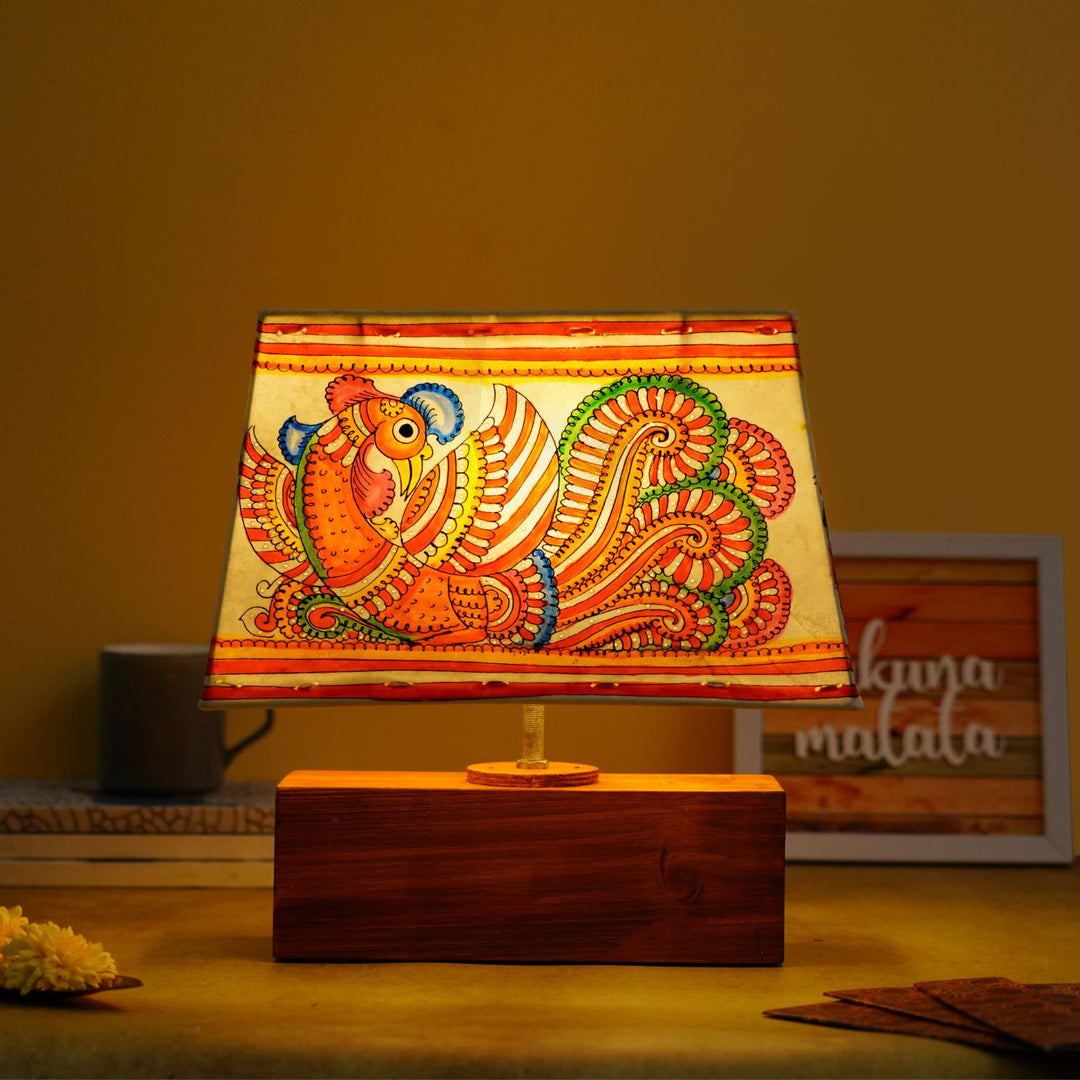 Hand Painted Parchment Leather Tholu Bommalata Lamp