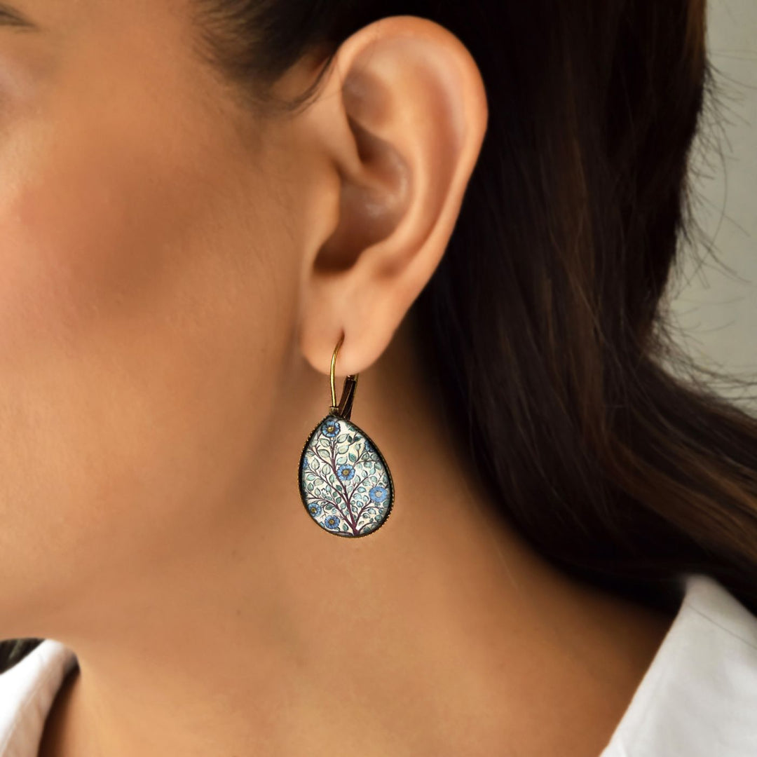 Tipu Sultan’s Palace Branch Motif Wall Art Metal Earrings