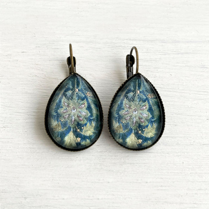 Tipu Sultan’s Palace Wall Floral Detail Metal Earrings