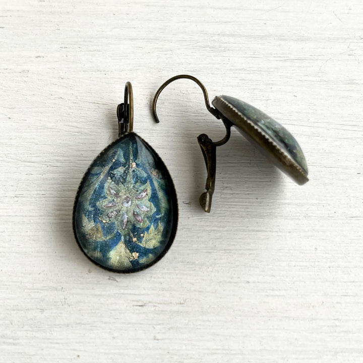 Tipu Sultan’s Palace Wall Floral Detail Metal Earrings