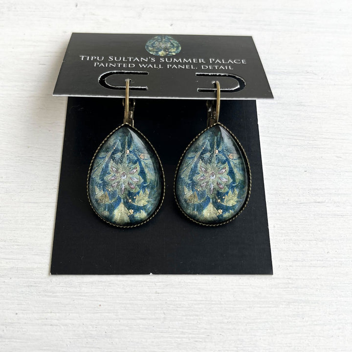 Tipu Sultan’s Palace Wall Floral Detail Metal Earrings