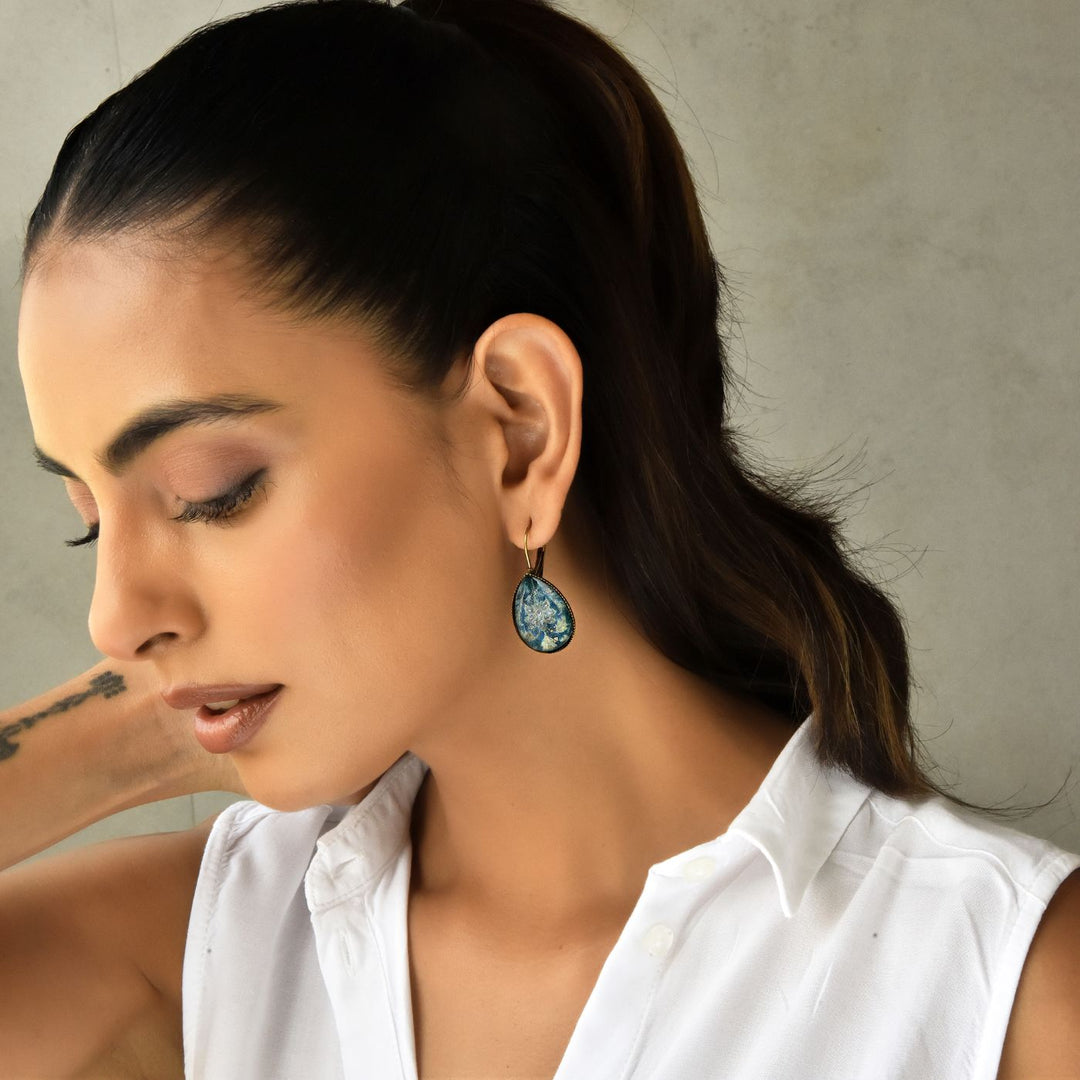 Tipu Sultan’s Palace Wall Floral Detail Metal Earrings