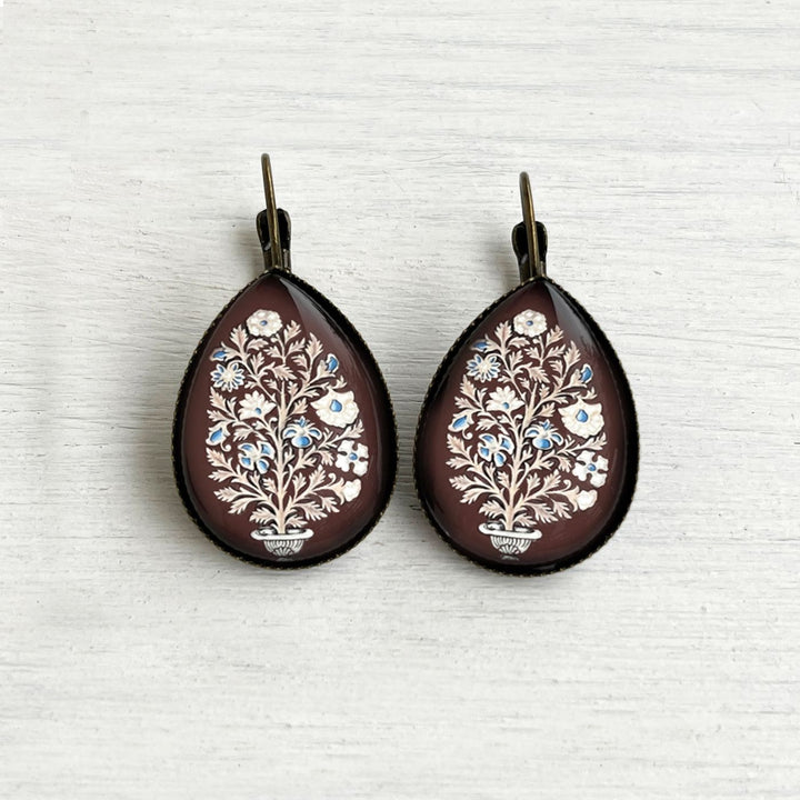 Tipu Sultan’s Palace Plasterwork Painting Design Metal Earrings