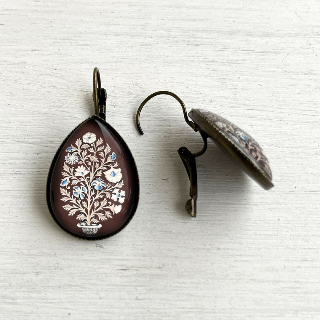 Tipu Sultan’s Palace Plasterwork Painting Design Metal Earrings